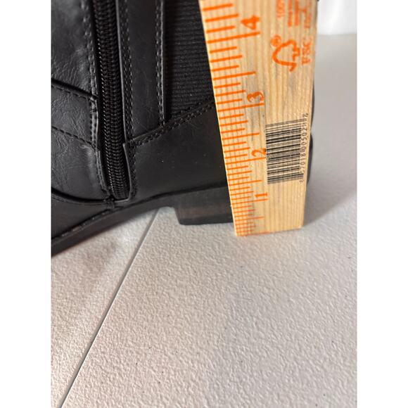 Avenue Pompton Black Tall Riding Boots Women’s 10W Wide Calf Buckle Strap Zip - Picture 10 of 11